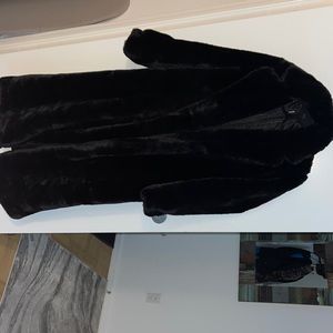 Fur long winter coat